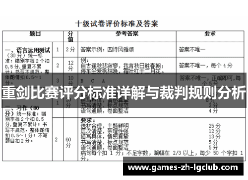 重剑比赛评分标准详解与裁判规则分析